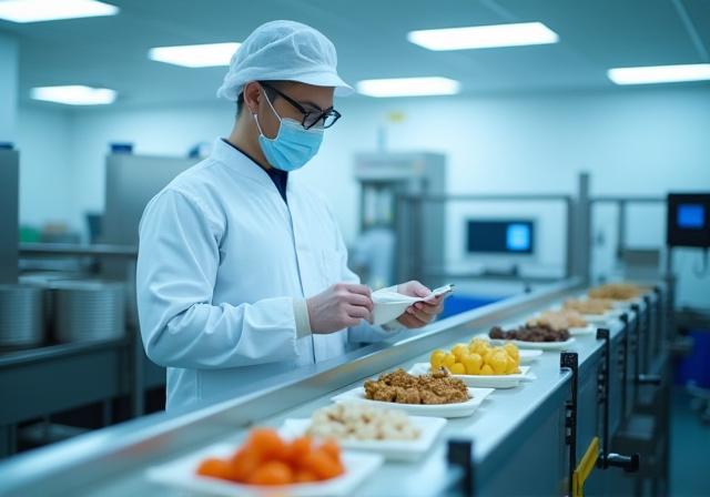 品質管理官が商品をチェックしている様子